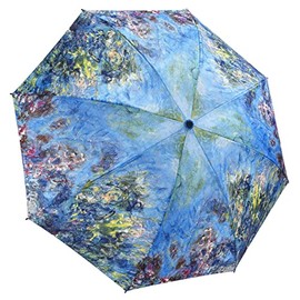 Galleria Monet Wisteria Folding Auto-Open/Close Rain Folding Umbrella