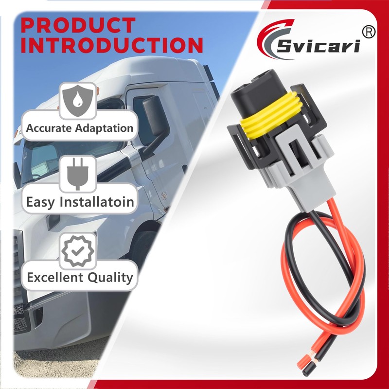 Svicari High/Low Beam Headlights Pigtail Connector Wire Harness Fit for