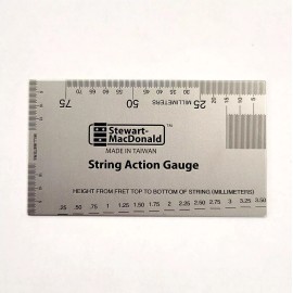 StewMac String Action Gauge And Ruler, Metric, Stainless Steel - Designed by...
