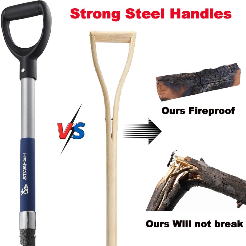 Mujocooker 4-Tine Spading Digging Fork, Garden Digging Spading Fork Forged