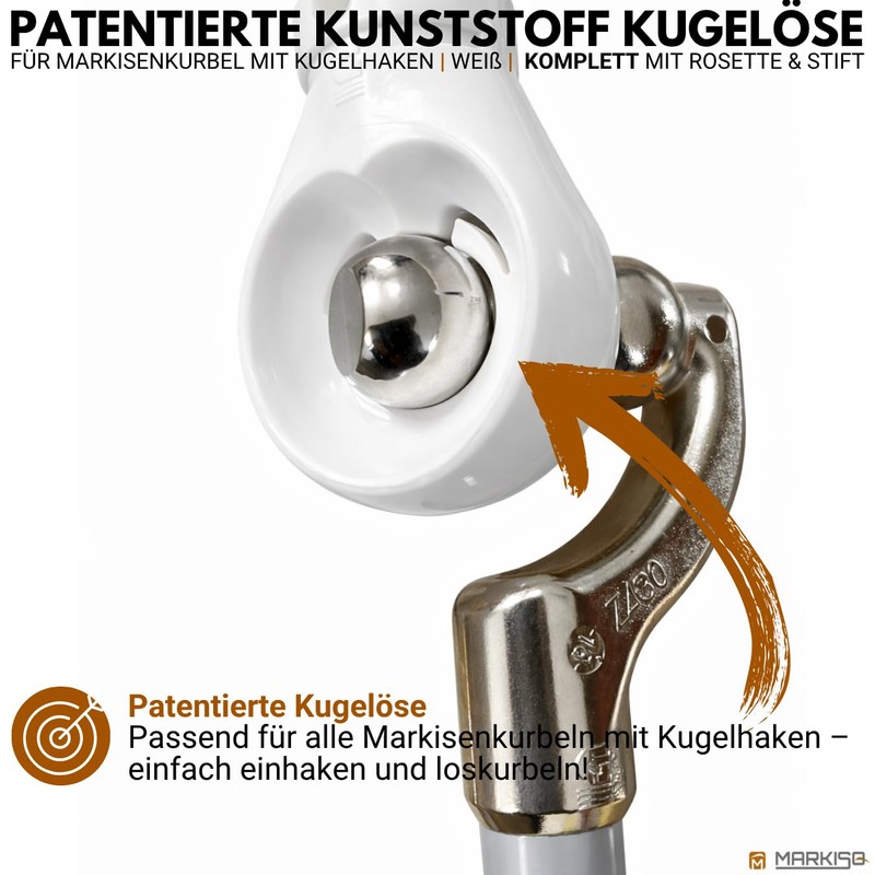 markiso Awning Crank Ball Eye - Replacement Eyelet for Awning