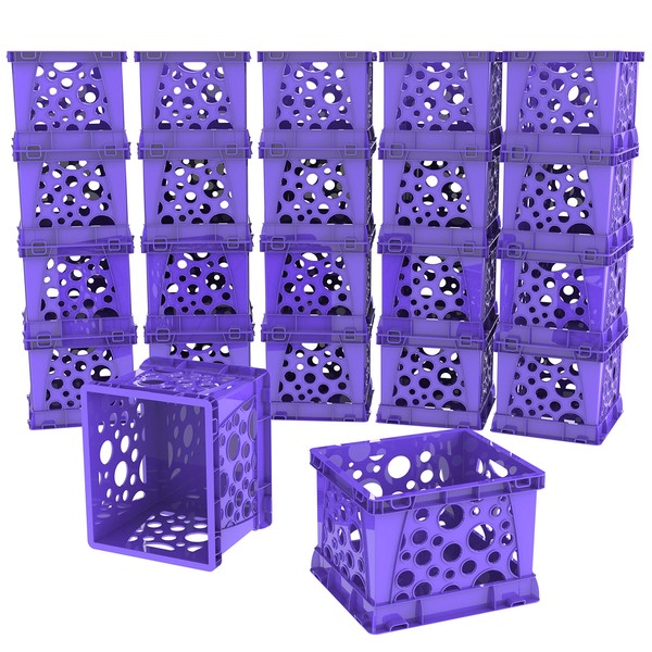 Storex Micro Crate, 6.75 x 5.8 x 4.8 Inches, Purple,