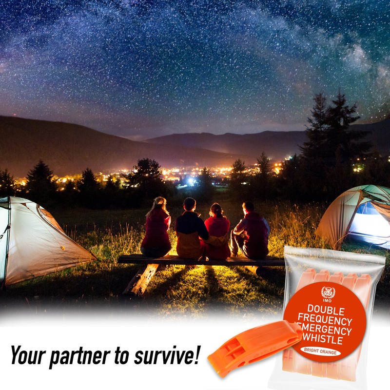 Bramble - 10 Emergency Orange Survival Safety Whistles - Distress