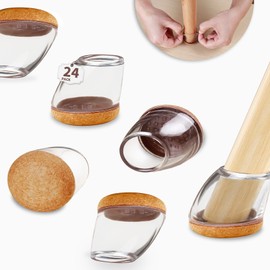 Slanted Chair Leg Floor Protectors(Clear, Fit: 0.8"-1.1")