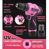 DIFFLIFE 147 Piece Pink Power Drill Drivers Tool Set with