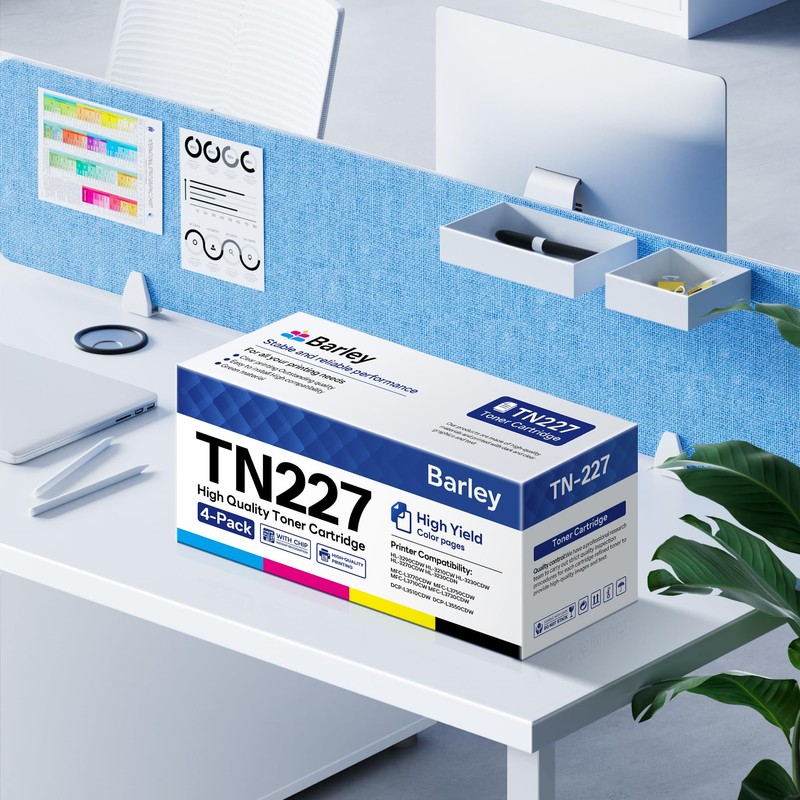 TN-227BK/C/M/Y TN227 High Yield Toner Cartridge 4 Pack Compatible TN227BK