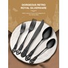 Stapava 48 Pcs Black Silverware Set with Steak Knives, Gorgeous