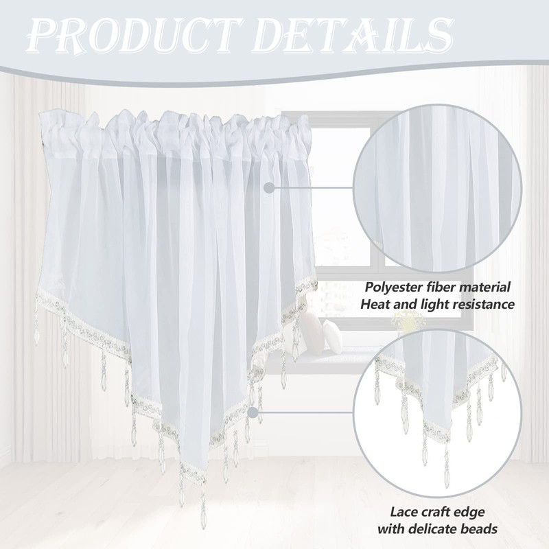 Beaded Sheer Windows Valance 130 cm W x 60 cm