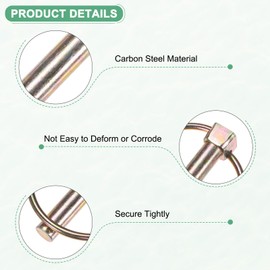 M METERXITY 4-Pack 25/64" Linch Pin with Ring, 1-3/4" Carbon Steel Lynch Pin Trailer Pins for Boat/Truck/Tractor/Trolley/Lawn Mower, Lock Clips Fastener Pin [10x45mm, Colored Zinc]