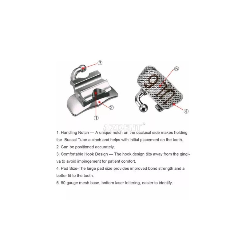 Azdent Set Tubos Con Malla 1 Molar Roth Slot 18