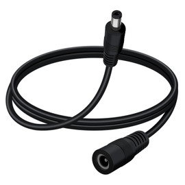 YINGAYOU DC Power Extension Cable 5.5mmx2.1mm 18AWG DC Cable Male to Female 5V 6V 9V 12V 24V 3A for Security Cameras, DVR, Router, Printer, LED Strip (Black, 1.5m/4.9FT)