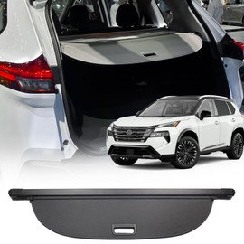 Volcaner Cargo Cover for 2021-2025 Nissan Rogue Accessories S SV SL Platinum, Leather Retractable Trunk Cover Privacy Security Screen Luggage Shield Shade(Not for Rogue Sport/Select)