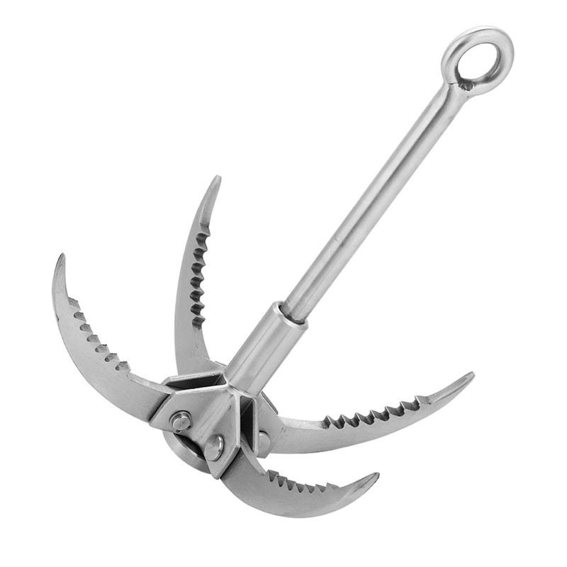 Ausla Stainless Steel Foldable Grappling Hook with 4 Claws for