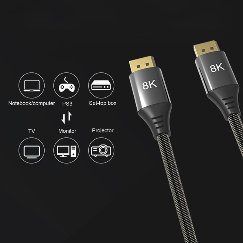 DP 1.4 Version Cable 8K 4K 32.4Gbps Bandwidth Data Cable