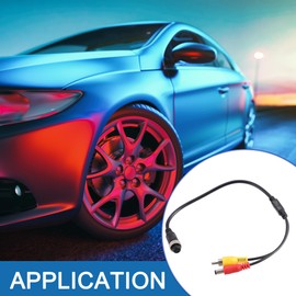 A ABSOPRO Car Camera Adapter 4 Pin to RCA Adapter M12 4-Pin Female to RCA AV DC Male Cable Monitor Video Adapter