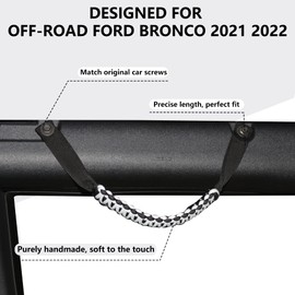 sukemichi for Bronco Grab Handles, Paracord Roll Bar Grab Handles for 2021 2022 2023 2024 Ford Bronco Accessories 4 Door 2 Door, White, 2 Pack