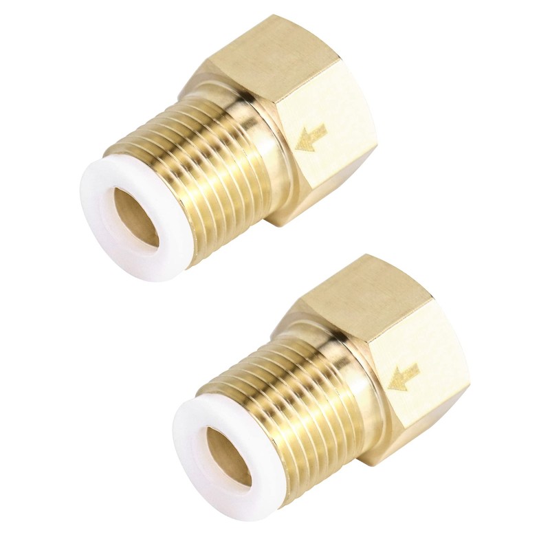 QWORK 2Pcs Brass One-way Check Valve, 1/2" Female to 1/2"