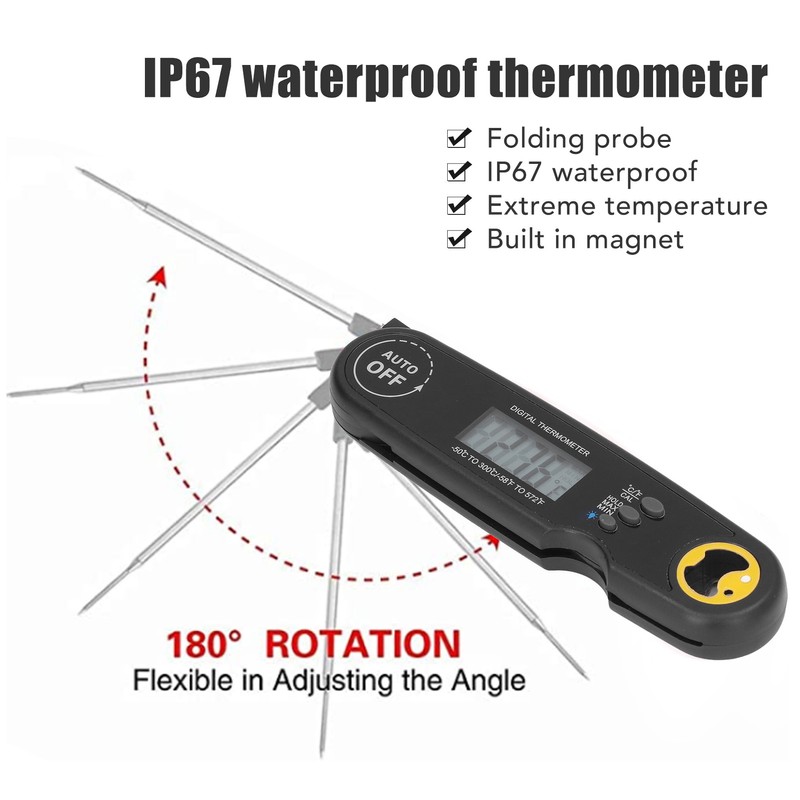 Food Thermometer Folding Waterproof Electrical Meat Thermometer Probe Quick Temperature