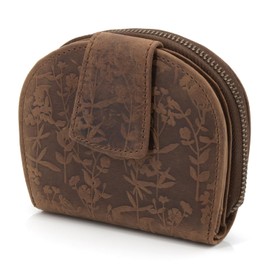 ekavale Modern Leather Women's Purse with RFID Protection and Latch Closure, Purse for Women Compact Medium Size, Dark brown, S, Classic