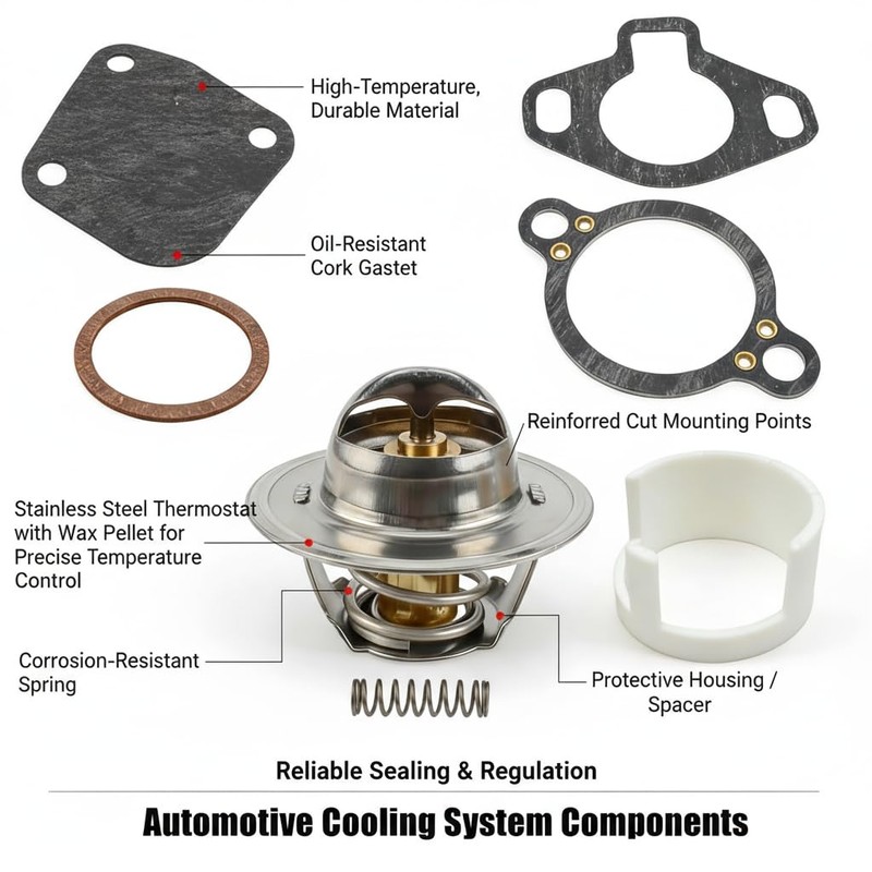 Qonsy 807252Q5 Thermostat Kit for MerCruiser V6 V8 4.3L 5.0L
