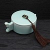 Sumiike Celadon Round Inkstone, Calligraphy Liquid, For Kanji (Medium) Brush