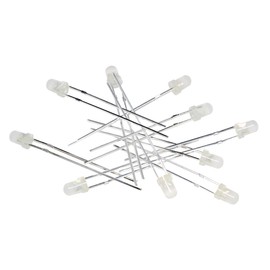 [100pcs] LED Cannonball Type 3mm Milky White Lens 2000-3000mcd 6500-7000K 3.2-3.4V White