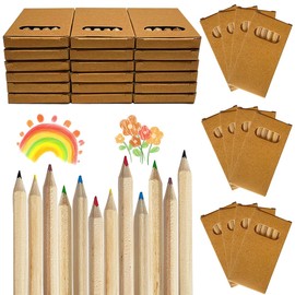 XingyLi 30 Boxes of 6 Mini Colored Pencils, 180 Small Colouring Drawing Pencils Set, Party Bag Colouring Pencils Gift, 8.7 cm Length Multipack Drawing Set for Classroom School Home Wedding Birthday