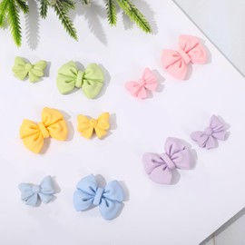 FYSUIMU 10Pcs Pastel Bow Strong Fridge Magnets 2 Size Bowtie Refrigerator Magnets Cute Matte Whiteboard Magnets for Home Office Classroom Resin Fun Decor