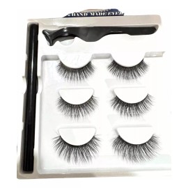 NUUDDEA Kit Pestañas Postizas Magnéticas 3d Con Delineador De Ojos