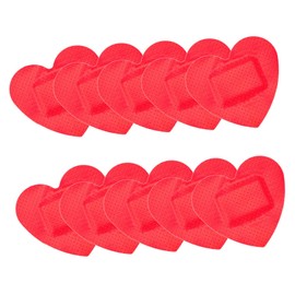 FOMIYES 10pcs Heart Stickers Dressing Bandage Bandage Daily Hemostatic Gauze Pad Hand Press Bandage Scar Tape Portable Red Waterproof