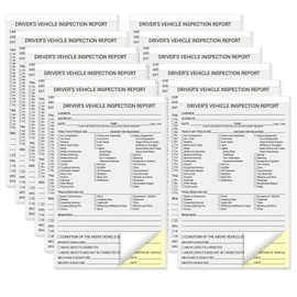 suituts 600 Sets Detailed Driver Daily Vehicle Inspection Report Book/Forms, 2 Part Carbonless, 5.5 x 8.5 Inch Daily Pre-Trip Checklist Log for Truck Drivers (50 Sets Each Book, 12 Books)
