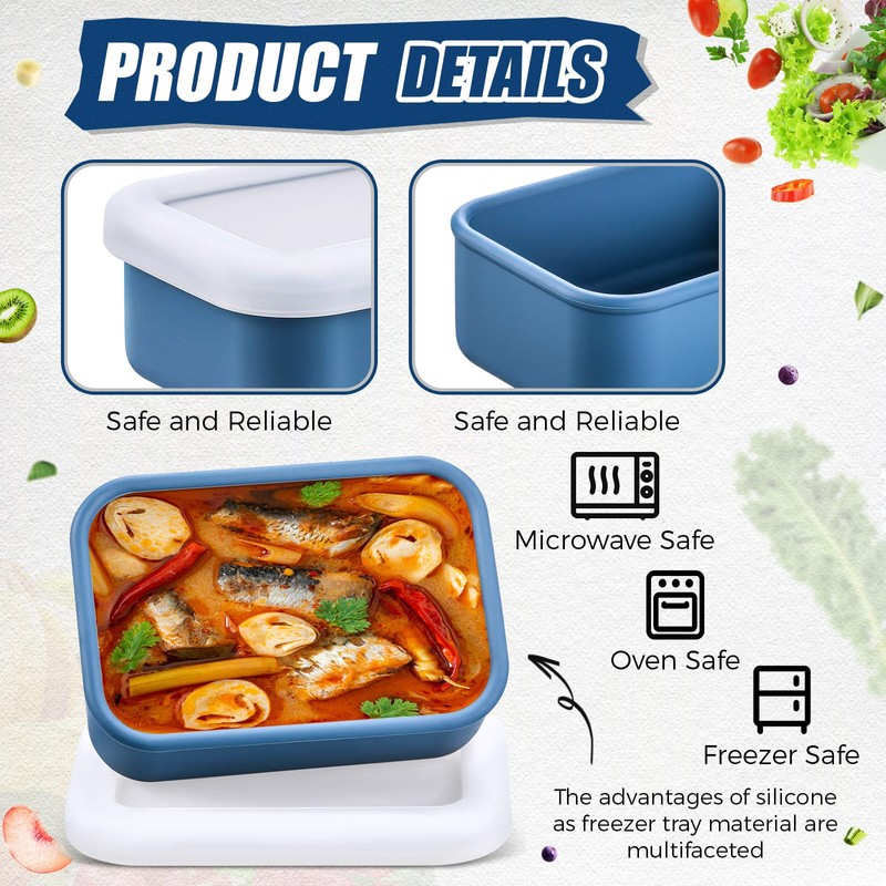 Nuogo 8 Pcs 1 Cup Silicone Freezer Containers with Lid