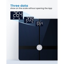 FITINDEX Wi-Fi Scale for Body Weight, Smart Scale with BMI, Body Fat, Muscle Mass, Digital, Bluetooth, Bathroom,13 Body Composition Analysis Health Monitor