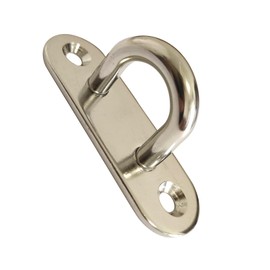 KShun Pad Eye Plates 4 Sets Length 80 x 8mm Oval 304 Stainless Steel Ceiling Pad Eye Hooks Expansion Bolt and Carabiner Included Hanging Plant, External Light and Fence,(AC9111)