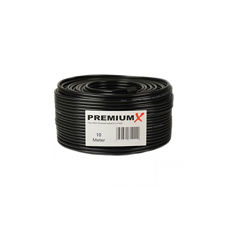 Premium X 10 m Satellite Coaxial Cable 90 dB Twin