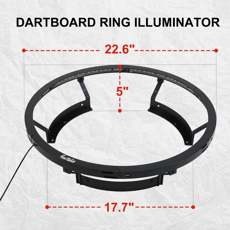 FASTOSS Dartboard LED Lighting System for Bristle Dartboard 360 Degrees