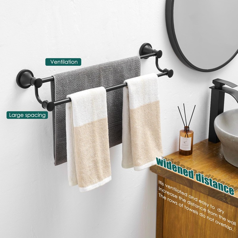Hoimpro Adjustable Retractable 15-27 Inches Stainless Steel Bathroom Towel Bar,