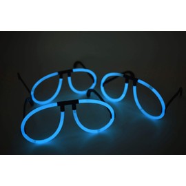 DirectGlow Glow Stick Eyeglasses with Connectors Glow in The Dark Party Favors Neon Glow Party Eyewear (Aqua, 6 Eyeglasses)