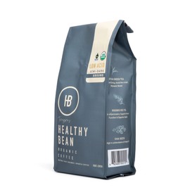 Healthy Bean Coffee - Low Acid Coffee, Superfood Infused Ground Coffee, USDA Organic, Mycotoxin Free, Semi-Dark Roast, 10oz