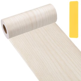 PATIKIL Wood Grain Repair Tape 6" x33', Self Adhesive Realistic Textured Repair Patch Peel and Stick Wood Tape with Scraper for Floor Door Window Furniture Table White Poplar