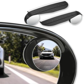 Blind Spot Mirrors, Side Rear View Mirror Rain Visor Guard, Reversing Auxiliary Round Convex Blind Area Mirror, Wide Angle Adjustable for Car SUV and Trucks (2-in-1)