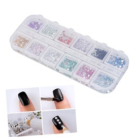 Vaguelly Nail Art Decorations Color Rhinestones with Clear Container for Nail Designs and Art Material Shining and Gorgeous