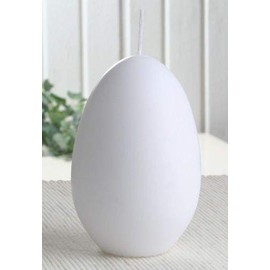 CandleCorner Egg Candles Medium Size 3 Approx. 12 x 8 cm, white