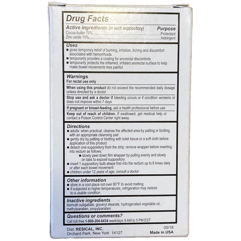 CALMOL-4 Suppositories 24 Count