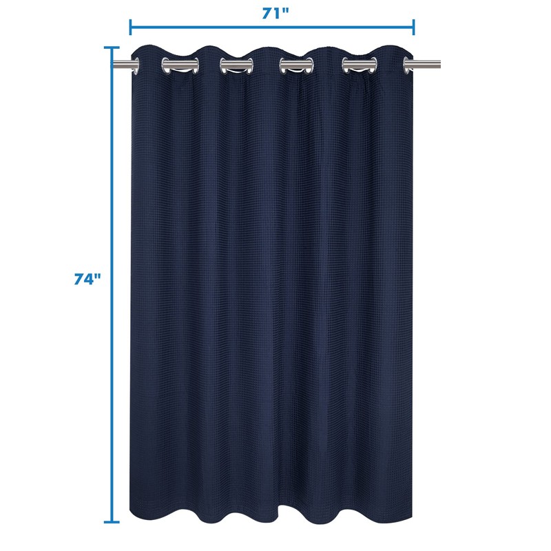 River Dream Hotel Grade No Hooks Needed Shower Curtain with