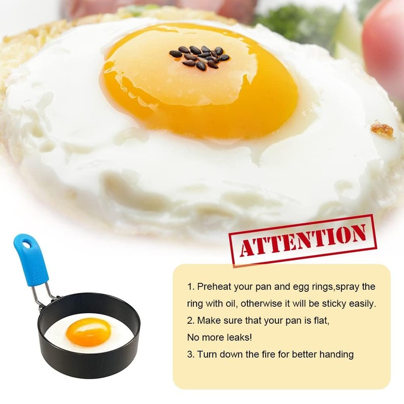 Yubng 3 inch Stainless Steel Egg Rings for Egg Mcmuffins,