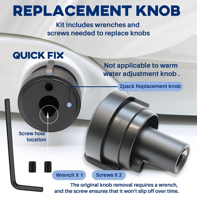 Terixe 2 Pack Replacement Knob for Brondell Bidet Toilet Seat,
