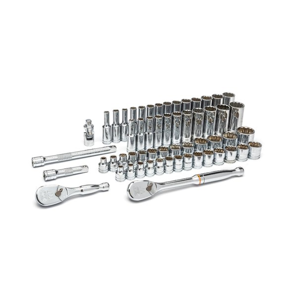 GEARWRENCH 57 Pc. 3/8" Drive 12 Pt. Mechanics Tool Set,