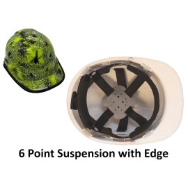 Texas America Safety Company Spider Web Hydro Dipped Cap Style Hard Hat with Ratchet Suspension - 6PT with Protective Edge