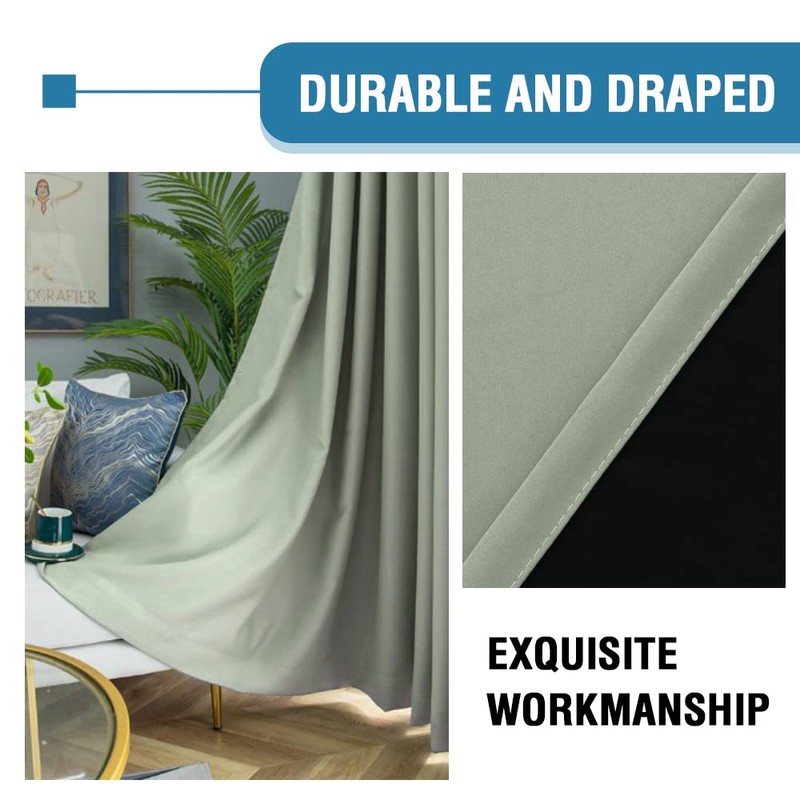 H.VERSAILTEX 100% Blackout Patio Curtains Thermal Insulated Curtains for Sliding